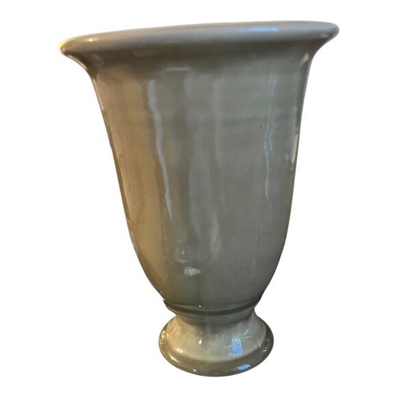 Vintage Emerson Creek Pottery Vase Olive Green Made In Bedford Virginia 2005 - Picture 3 of 5